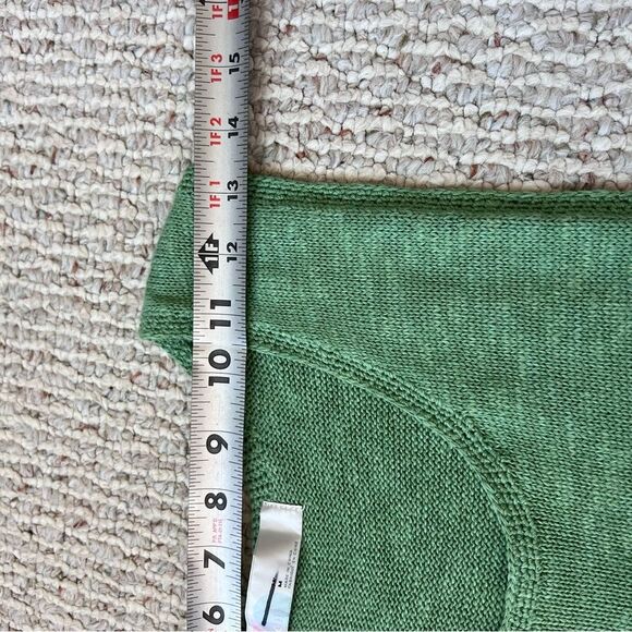 Free People Beach Sleeveless Green Linen Blend Mini Sweater Dress - Picture 8 of 10